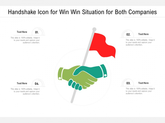 Handshake Icon For Win Win Situation For Both Companies Ppt PowerPoint Presentation Infographics Demonstration PDF