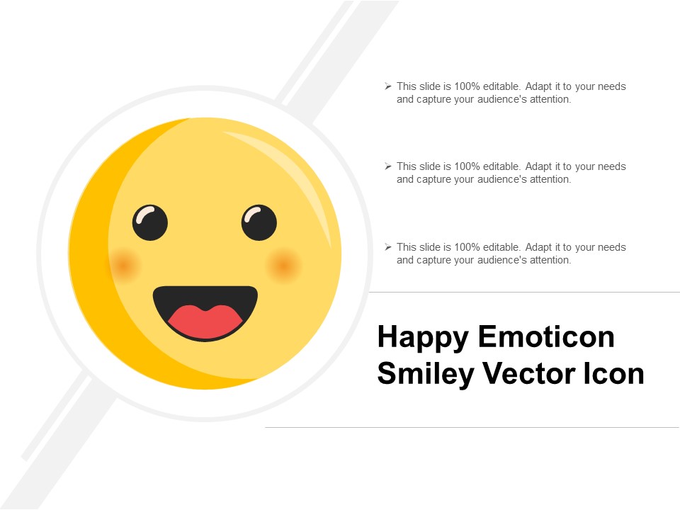 Happy Emoticon Smiley Vector Icon Ppt PowerPoint Presentation Deck