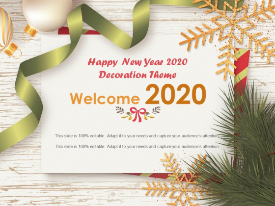 Happy New Year 2020 Decoration Theme Ppt PowerPoint Presentation Infographics Portfolio