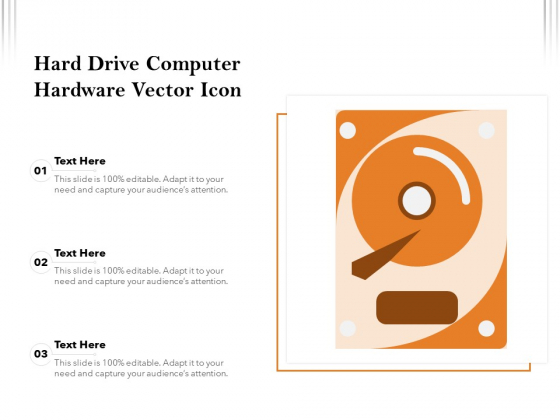 Hard Drive Computer Hardware Vector Icon Ppt PowerPoint Presentation File Graphics PDF