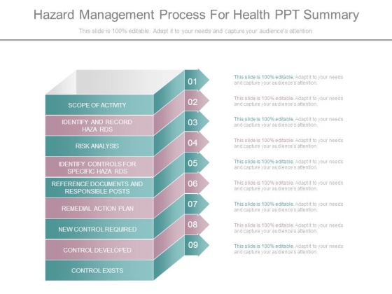Hazard Management Process For Health Ppt Summary
