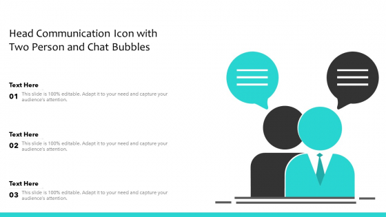 Head Communication Icon With Two Person And Chat Bubbles Ppt PowerPoint Presentation File Graphics Pictures PDF