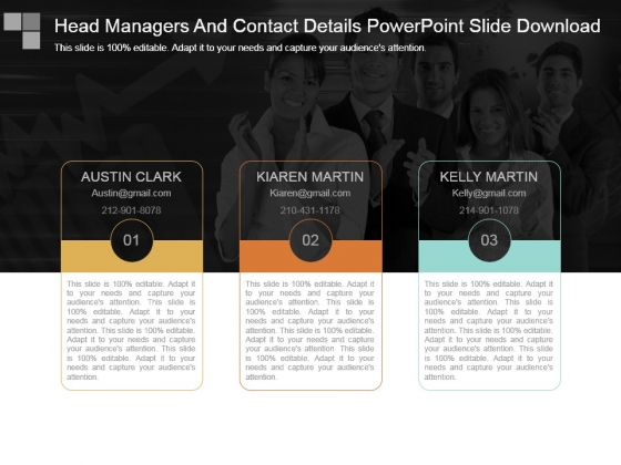 Head Managers And Contact Details Powerpoint Slide Download Head Managers And Contact Details Powerpoint Slide Download