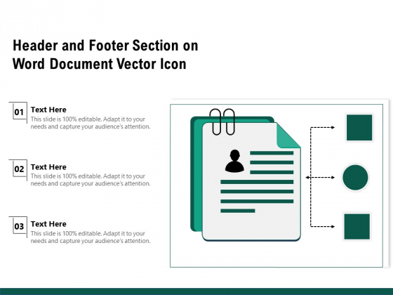Header And Footer Section On Word Document Vector Icon Ppt PowerPoint Presentation Summary Guide PDF
