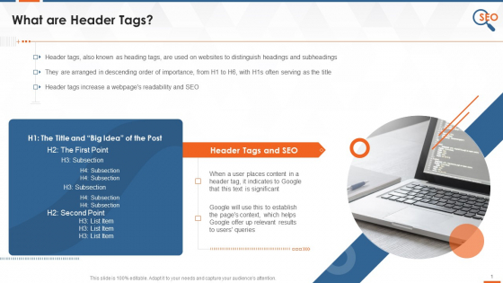 Header Tags And Is Role In SEO Training Ppt