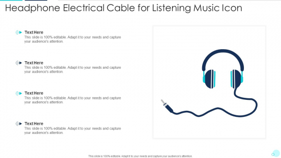 Headphone Electrical Cable For Listening Music Icon Infographics PDF