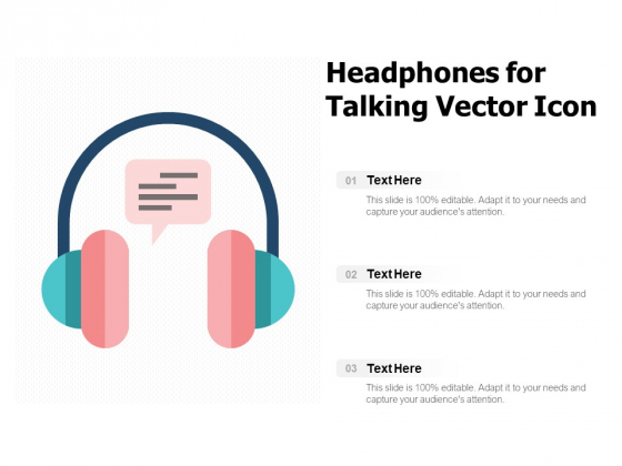 Headphones For Talking Vector Icon Ppt PowerPoint Presentation Slides Portrait
