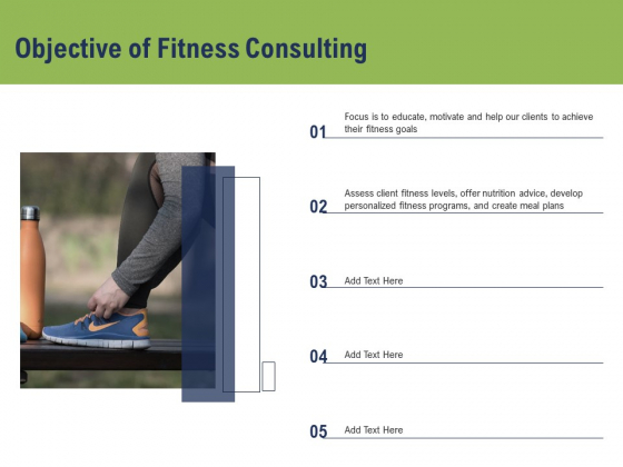 Health And Fitness Consultant Objective Of Fitness Consulting Demonstration PDF