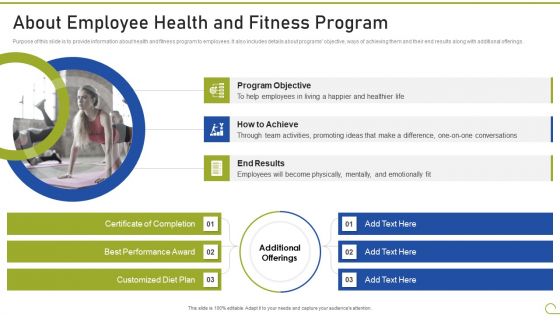 Health And Fitness Playbook About Employee Health And Fitness Program Formats PDF