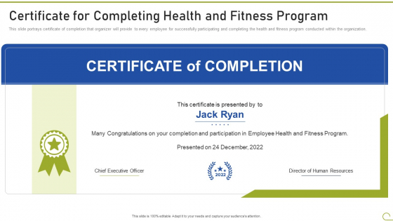 Health And Fitness Playbook Certificate For Completing Health And Fitness Program Elements PDF Health And Fitness Playbook Certificate For Completing Health And Fitness Program Elements PDF