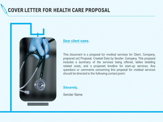 Health Care Cover Letter For Health Care Proposal Ppt Infographics File Formats PDF