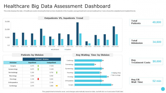 Healthcare Big Data Assessment Dashboard Portrait PDF