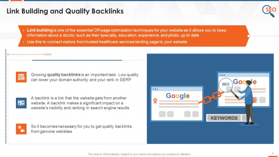 Healthcare Company SEO Approach Link Building Training Ppt Healthcare Company SEO Approach Link Building Training Ppt