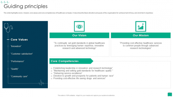 Healthcare Services Company Profile Guiding Principles Portrait PDF Healthcare Services Company Profile Guiding Principles Portrait PDF