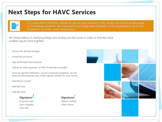 Heating Ventilation And Air Conditioning Installation Next Steps For HAVC Services Ppt Inspiration Brochure PDF Heating Ventilation And Air Conditioning Installation Next Steps For HAVC Services Ppt Inspiration Brochure PDF