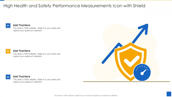 High Health And Safety Performance Measurements Icon With Shield Clipart PDF