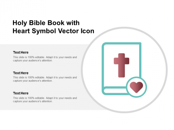 Holy Bible Book With Heart Symbol Vector Icon Ppt PowerPoint Presentation Show Layout