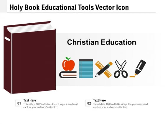 Holy Book Educational Tools Vector Icon Ppt PowerPoint Presentation File Inspiration PDF