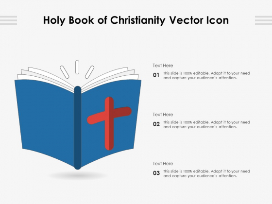 Holy Book Of Christianity Vector Icon Ppt PowerPoint Presentation Gallery Slide Portrait PDF
