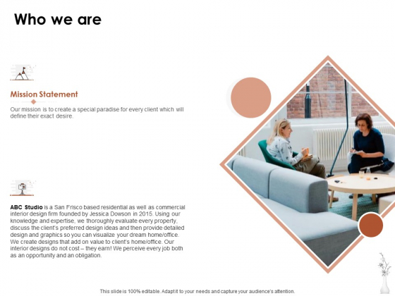 Home Decor Services Appointment Proposal Who We Are Ppt Infographic Template Gallery PDF Home Decor Services Appointment Proposal Who We Are Ppt Infographic Template Gallery PDF