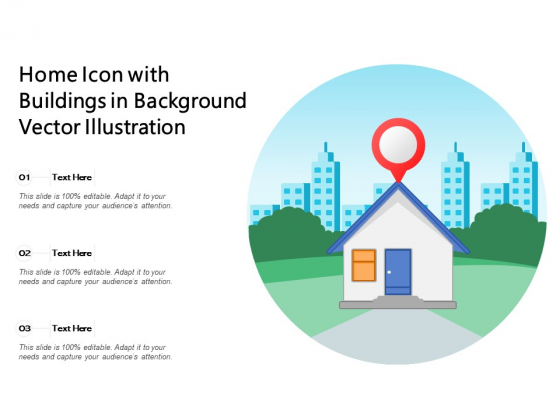 Home Icon With Buildings In Background Vector Illustration Ppt Powerpoint Presentation File Influencers Pdf