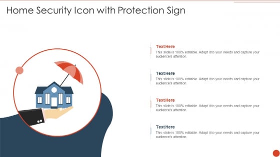 Home Security Icon With Protection Sign Brochure PDF