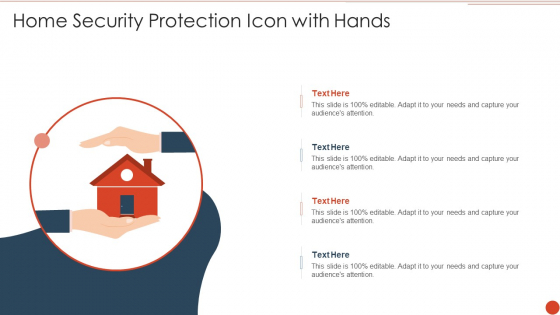 Home Security Protection Icon With Hands Template PDF