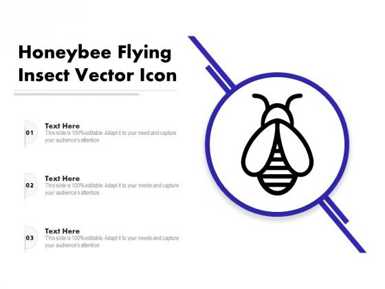 Honeybee Flying Insect Vector Icon Ppt PowerPoint Presentation File Graphics Template PDF