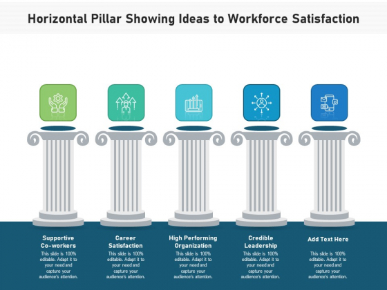 Horizontal Pillar Showing Ideas To Workforce Satisfaction Ppt PowerPoint Presentation Icon Vector PDF