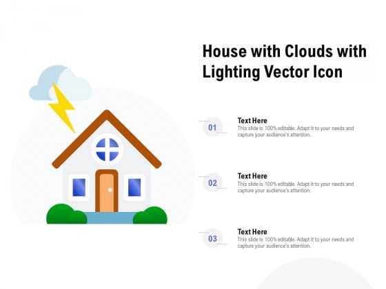 House With Clouds With Lighting Vector Icon Ppt Portfolio Slide Download PDF