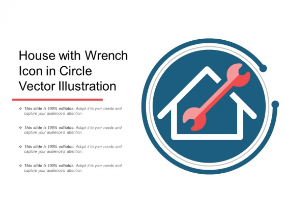 House With Wrench Icon In Circle Vector Illustration Ppt PowerPoint Presentation Infographic Template Background PDF