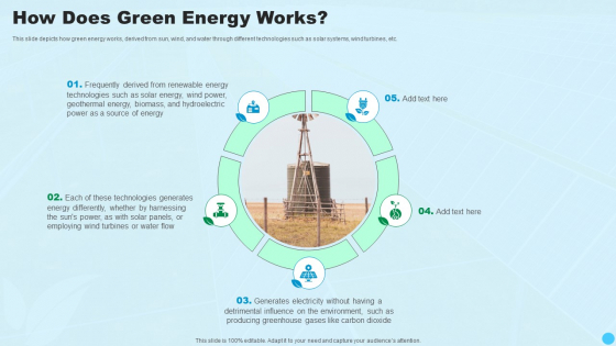 How Does Green Energy Works Clean And Renewable Energy Ppt PowerPoint Presentation Ideas Sample PDF