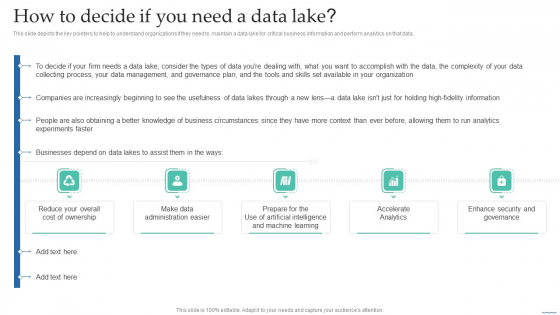 How To Decide If You Need A Data Lake Data Lake Creation With Hadoop Cluster Sample PDF