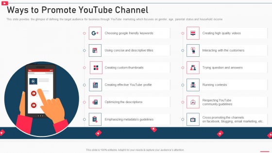 How To Promote Business Using Youtube Marketing Ways To Promote Youtube Channel Template PDF How To Promote Business Using Youtube Marketing Ways To Promote Youtube Channel Template PDF
