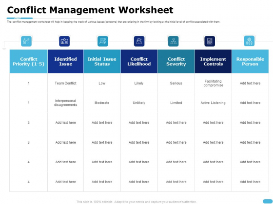 How To Resolve Worksite Disputes Conflict Management Worksheet Download PDF How To Resolve Worksite Disputes Conflict Management Worksheet Download PDF