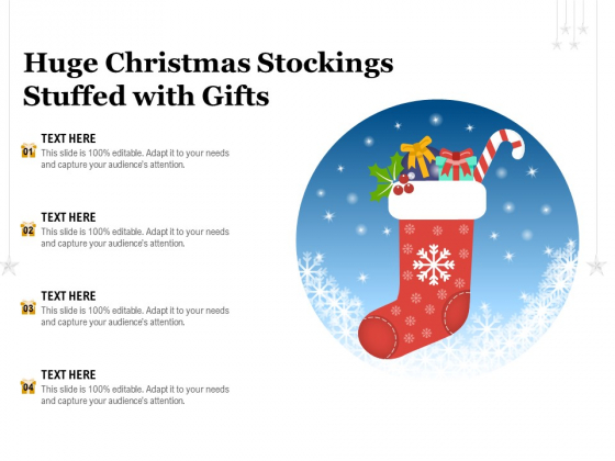 Huge Christmas Stockings Stuffed With Gifts Ppt PowerPoint Presentation Slides Styles PDF