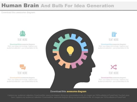 Human Brain With Gear And Bulb Inside Powerpoint Template Human Brain With Gear And Bulb Inside Powerpoint Template