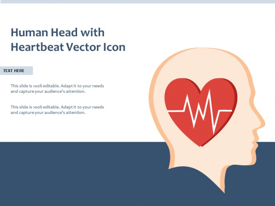 Human Head With Heartbeat Vector Icon Ppt PowerPoint Presentation Gallery Tips PDF