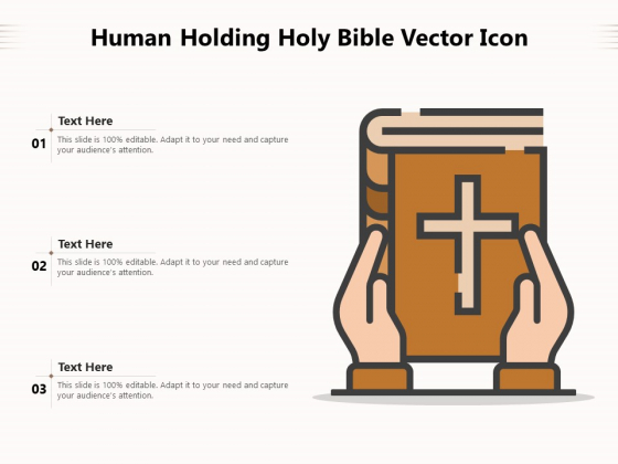Human Holding Holy Bible Vector Icon Ppt PowerPoint Presentation File Skills PDF