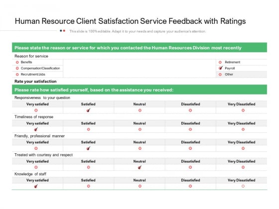Human Resource Client Satisfaction Service Feedback With Ratings Ppt PowerPoint Presentation Infographics Example File PDF Human Resource Client Satisfaction Service Feedback With Ratings Ppt PowerPoint Presentation Infographics Example File PDF