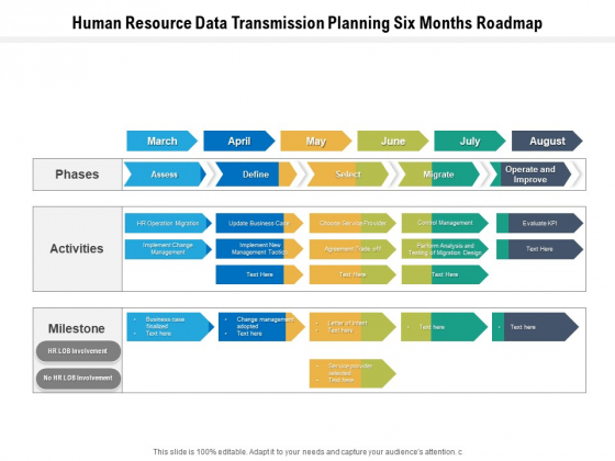 Human Resource Data Transmission Planning Six Months Roadmap Template Human Resource Data Transmission Planning Six Months Roadmap Template