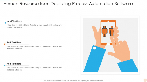 Human Resource Icon Depicting Process Automation Software Information PDF