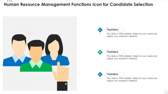 Human Resource Management Functions Icon For Candidate Selection Download PDF