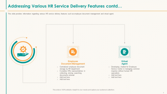 Human Resource Service Shipment Addressing Various HR Service Delivery Features Contd Graphics PDF