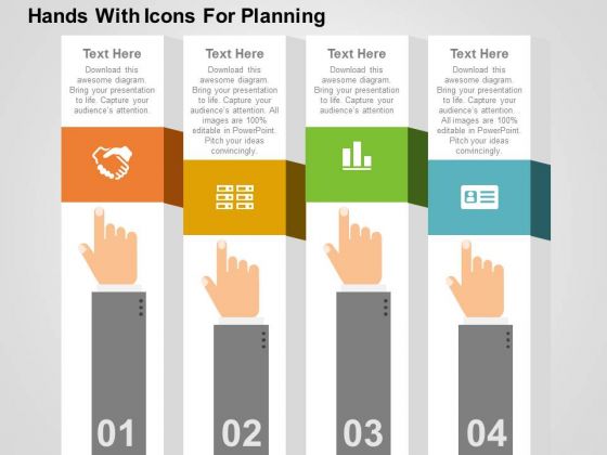Hands With Icons For Planning PowerPoint Template Hands With Icons For Planning PowerPoint Template