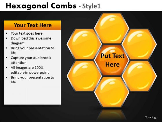Hexagon Structure PowerPoint Templates Honey Comb Ppt Slides