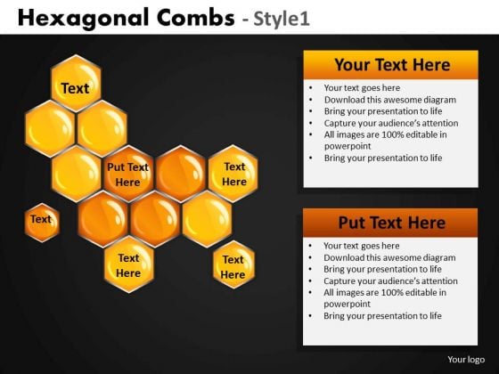 Hexagonal Combs PowerPoint Template Hexagonal Combs PowerPoint Template