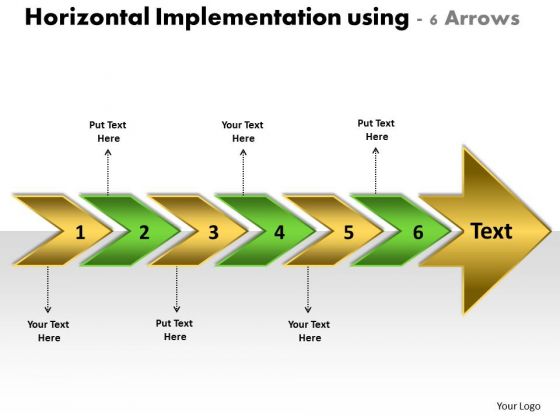 Horizontal Implementation Using 6 Arrows Flowchart Slides PowerPoint Templates Horizontal Implementation Using 6 Arrows Flowchart Slides PowerPoint Templates