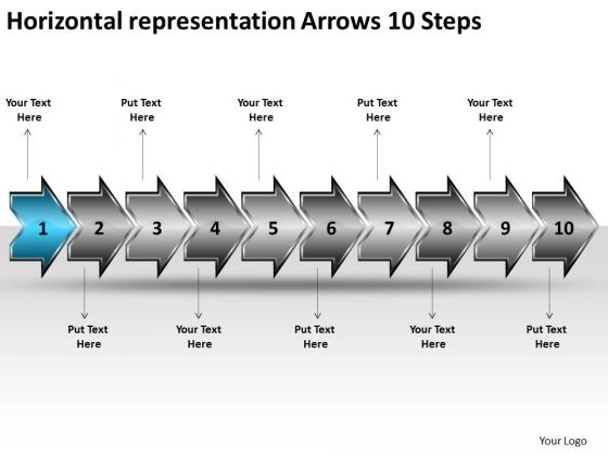 Horizontal Representation Arrows 10 Steps Business Tech Support PowerPoint Slides Horizontal Representation Arrows 10 Steps Business Tech Support PowerPoint Slides