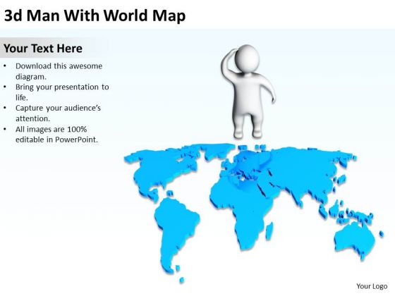 How To Draw Business Process Diagram 3d Man With World Map PowerPoint Slides How To Draw Business Process Diagram 3d Man With World Map PowerPoint Slides